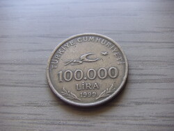 100.000  Líra 1999 Törökország ( Török Font )  ( 3 )