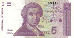 5 dinár 1991 Horvátország UNC