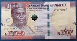 Nigéria 100 Naira 2019, UNC.