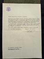 1949. Endrédy Vendel, zirci apát címeres levele és borítékja