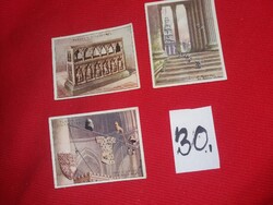 Antik 1930 gyűjthető VEGYES cigaretta reklámkártyák Épületek 3 db egyben 30.