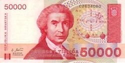 50000 dinár 1993 Horvátország UNC