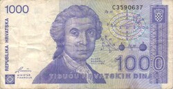 1000 dinár 1991 Horvátország