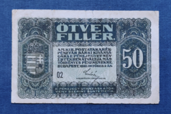 50 Fillér 1920, F+.
