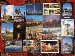 Képeslap 16 db Budapest Vác Visegrád Dobogókő Mátyás templom Hősök tere Halászbástya