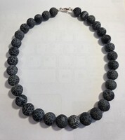 10 mm Black Crushed Agate Bead Necklace