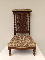 Antik térdeplő imaszék ónémet keresztény templomi bútor ima szék keményfa imazsámoly 822 2237