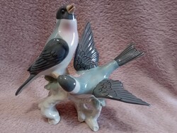 2504/4 Nagyon ritka német porcelán madárpár figura