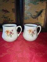 Drasche hasas békebeli színpompás porcelán bögrék párban