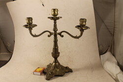 Antik tömör bronz 3 ágú gyertyatartó 850