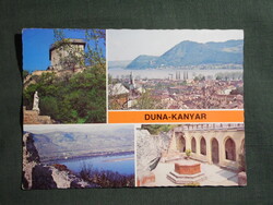 Képeslap,Dunakanyar,mozaik,Visegrád,Nagymaros,Duna part látkép,részlet, 1980-