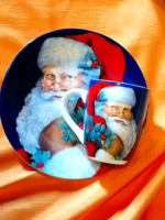 Adler karácsonyi Mikulásos porcelán szett, tányér és bögre   1.