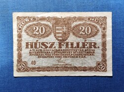 20 Fillér 1920, F+.