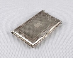 1V598 Antik jelzett 900-as finomságú német ezüst női cigaretta tárca dózni 88 g