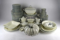 1W260 Régi 12 személyes KAHLA porcelán étkészlet, süteményes, kávés és teás készlet, 119 darab