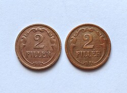2 Fillér pár 1939 + 1940.