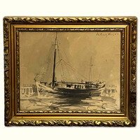Szilvásy Nándor (1927-2011) Hajó, 1957 - Képcsarnokos alkotás! /számlát adunk/