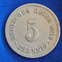 1912. " A" Verdejel - Deutsches Reich 5 pfennig Németország (181)