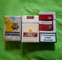 Régi bontatlan Symphonia, bontott R1,﻿ és Multifilter cigaretta