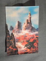 Képeslap,dimenziós,Korea,természet,virág,hegyek, 1980-