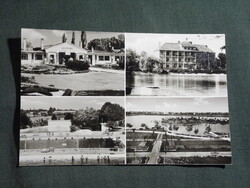 Képeslap,Hajdúszoboszló,mozaik,gyógyfürdő,strand,bejárat,medence,Bányász üdülő látkép,részlet, 1964-
