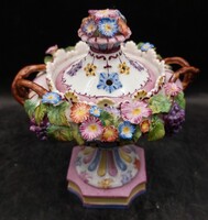 Meisseni porcelán, XVIII. századi pot pourri, 16 x 14 cm-es. 3617b