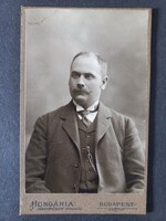 Antik vizitkártya fotó Úriember - Hungária Fényképészeti Társaság Budapest 1900as évek eleje
