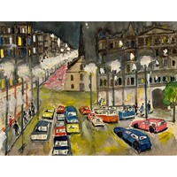 Ismeretlen magyar festő: Nagyvárosi forgatag /számlát adunk/