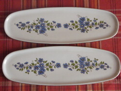 Zsolnai kék virágmintás 2 db porcelán tálka