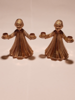 2 DB RÉZ FIGURÁLIS GYERTYATARTÓ ANGYAL (G7)