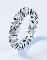 54- es Szív alakú körben köves silver (925) Ezüst gyűrű Jelzett, hibátlan 5 gramm Pandora Zara