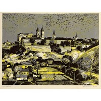 Csavlek András (1942- ) Veszprém, 1970 - nagyon szép színezett grafika /számlát adunk hozzá/