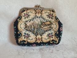 Hibátlan szövött gobelin buksza csatos pénztárca