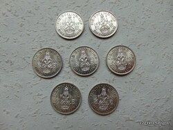 Anglia 7 darab ezüst 1 shilling LOT ! Nagyon szép érmék !