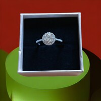 Moissanite köves női ezüst gyűrű