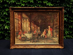 Szép széles keret  65x90cm-es képhez ajándék olajnyomattal, 65 x 90 cm, 90x65 cm, 90 x 65cm, 55x80
