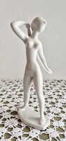 Drasche Veress Miklós törülköző akt, fehér porcelán figura