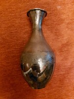 Ezüstözött fém keleti váza