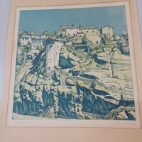 Maurer Dóra -Görög falú 1970 rézkarc