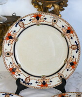 Antik angol fajansz multikolor kínáló, Sampson Hancock & Sons, 1800-as évek vége