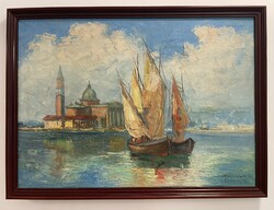 Benedek György (1934-2022) 55x75 cm EREDETI olajfestménye