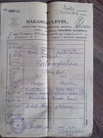Házasságlevél - Esküvő 1845, másolat 1942-ből, Udvarhely vármegye Malomfalva / Szentlélek plébánia