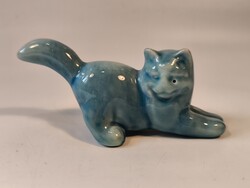 Zsolnay alapmázas ritka porcelán cica,macska