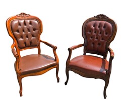 Chesterfield karfás neobarokk bőr fotelek B210