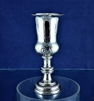 KURIÓZUM, ANTIK, EZÜST POHÁR, NÉMET, CA. 1870!!!
