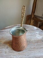 Pazar régi réz kávékiöntő (15,7x14,5x7,7 cm)