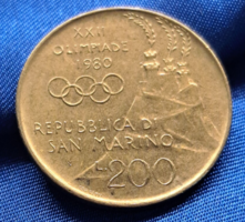 San Marino emlék 200 Líra  1980.  (2317)