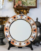 Antik angol fajansz multikolor tányér, Sampson Hancock & Sons, 1800-as évek vége