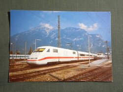 Képeslap,Német vasút,Siemens ICE vonat szerelvény,Garmisch-Partenkirchen vasútállomás,1994-