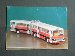 Képeslap,Budapest,Közlekedési múzeum,Ikarus 180. modell autóbusz,1974-